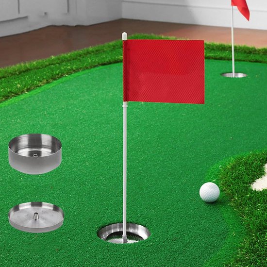 Golf Vlaggatbekerset - Golf Putting Set - Golf Oefenen - Dubbellaags Geluid - 43 x 6 cm - Rood van GOLF — afbeelding 2