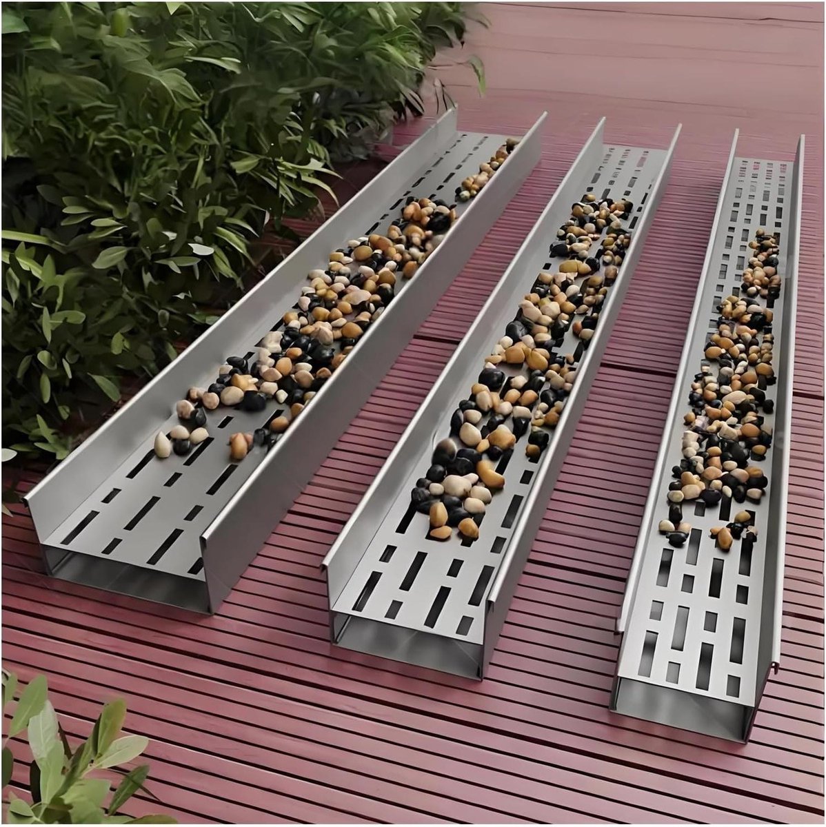 Afvoerrooster - Drainagegoot Afvoerkit - Waterafvoer Buiten - Esthetisch Ontwerp - H5*W6.5CM - Zilver