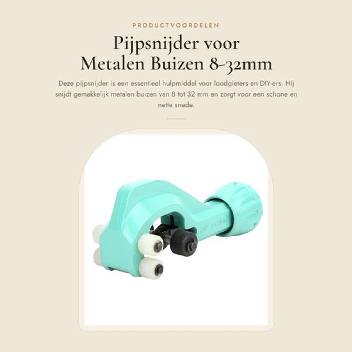 Pijpsnijder Gelegeerd Staal - Loodgietersreparatie - Roestvrij Staal - Buizen Snijden 8-32mm - Handgereedschap - Compact 137mm - Buizensnijder