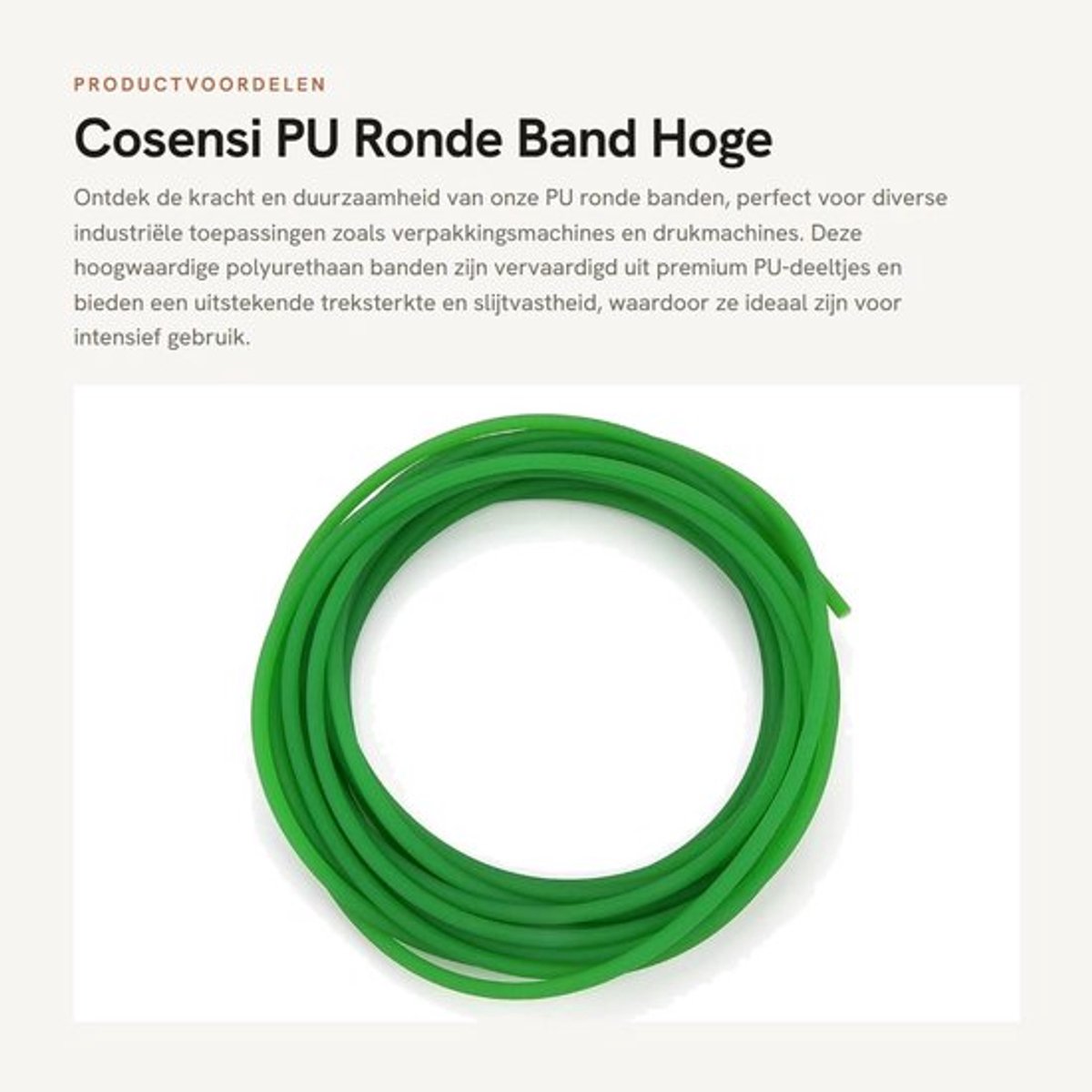 Aandrijfriem Hoogwaardige PU - Ronde riem - Slijtvast - Impactbestendig - Eenvoudige installatie - Lange levensduur - Polyurethaan Riem