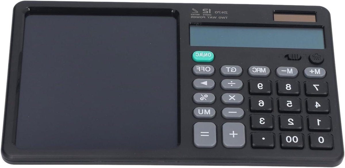 Rekenmachine Kladblok - Schrijftablet Notitieblok - Kantoor Boekhouding - Dubbele Functie - 253 x 16 mm - Zwart