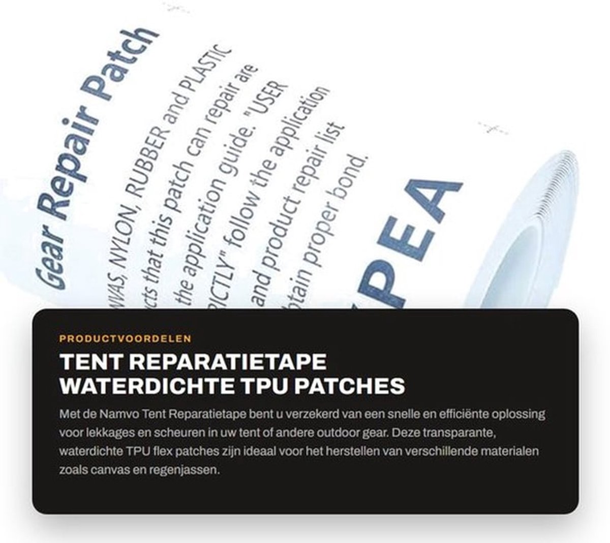 Tentreparatietape Transparant - Waterdichte TPU Flex Patches - Reparatiesticker voor Tenten - Snelle Oplossing voor Gaten - Eenvoudig te Snijden en Gebruiken - Reparatietape