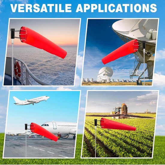 Windsok Luchthaven - Windzak Vlag - Windrichting Meting - Ripstop Technologie - 59 inch - Rood — afbeelding 3
