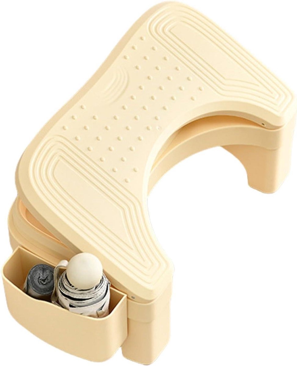 Badkamer Kruk - Toilet Hulpmiddel - Spijsvertering Verbeteren - In Hoogte Verstelbaar - 17 cm Hoog - Beige