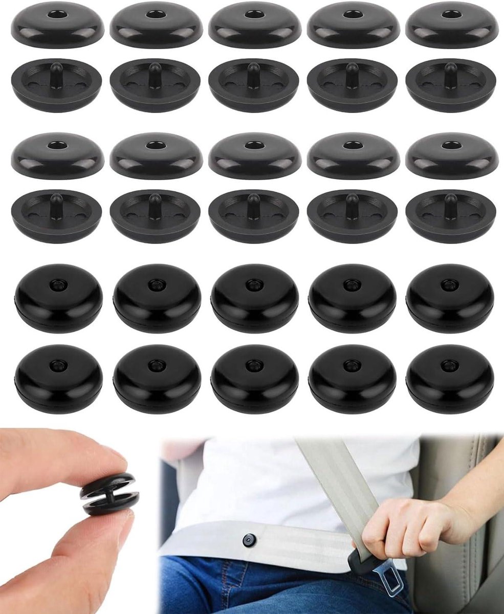Gordelstoppers Set - Gordelclips Automaat - Veiliger Rijden - Universele Pasvorm - 20 Paar - Zwart
