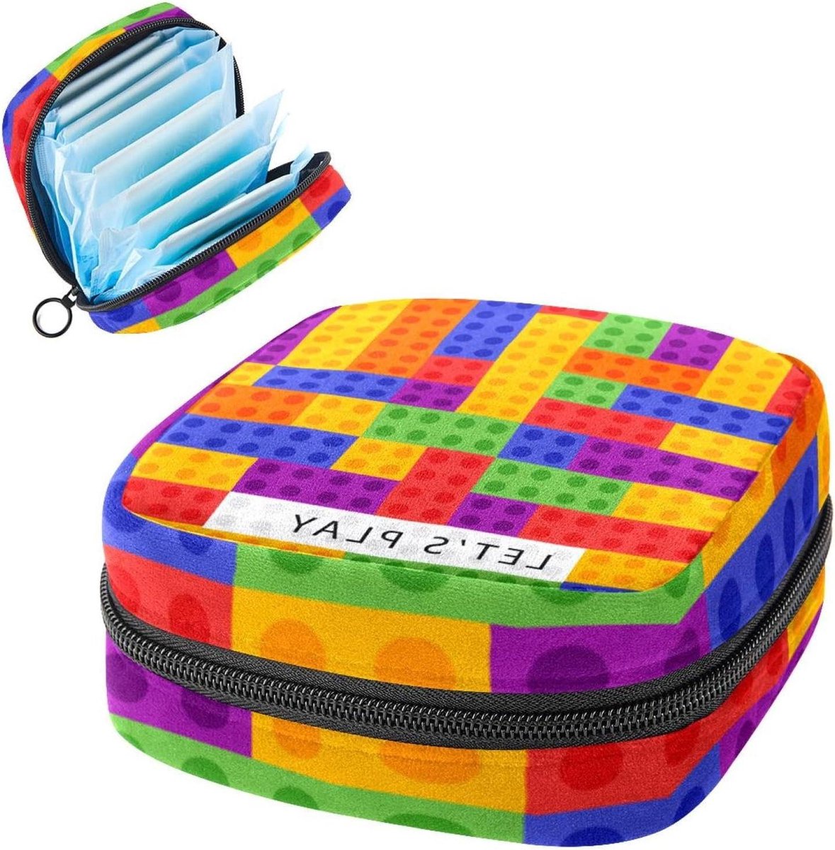 Opbergzakje - Menstruatie Pouch - Hygiëne Producten Dragen - Privacy Beschermend - 12 x 17 x 17 cm - Veelkleurig
