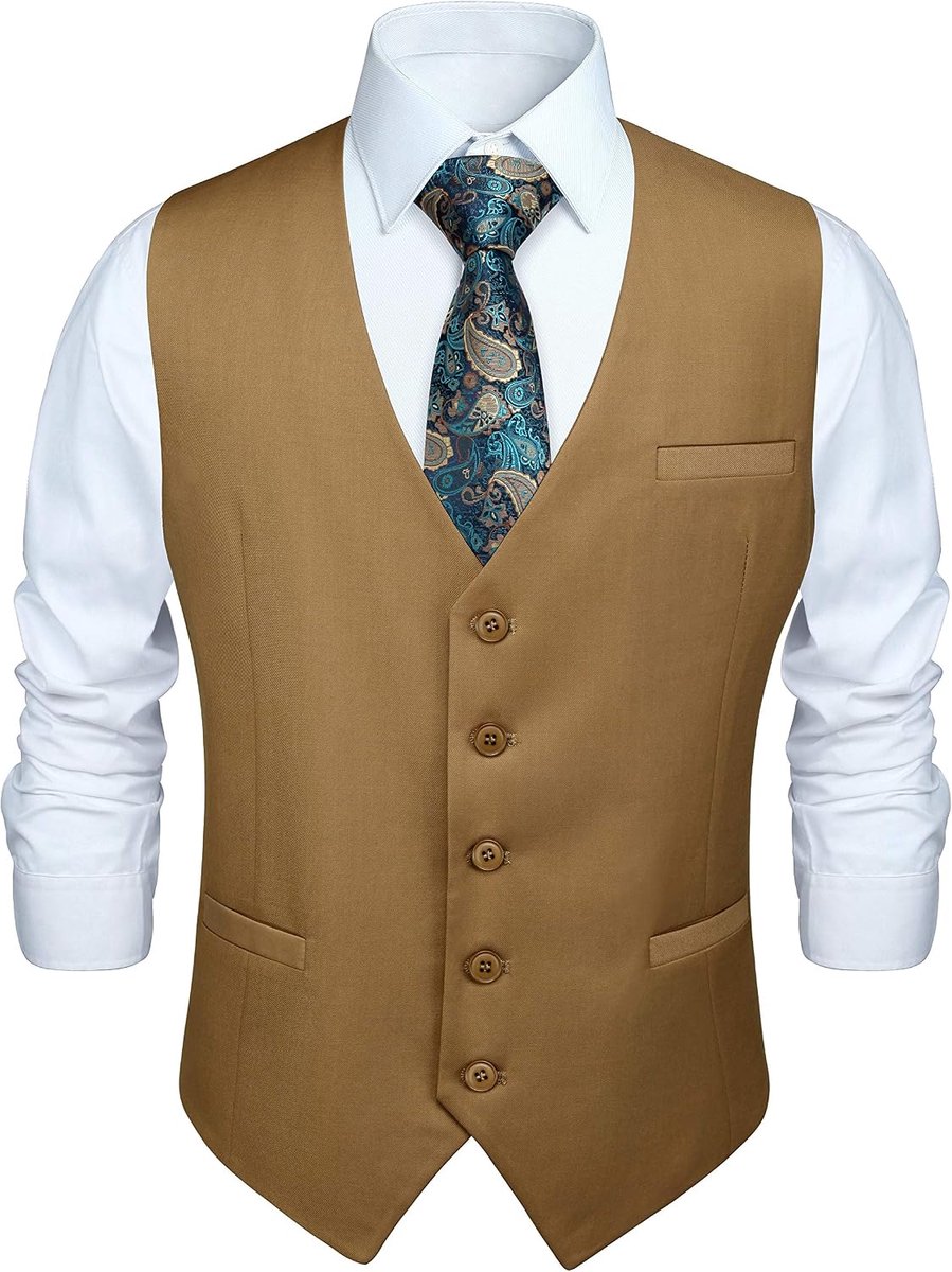 Heren gilet formele effen kleur bruiloft vest klassieke business party smoking pak vest met zakken S-4XL