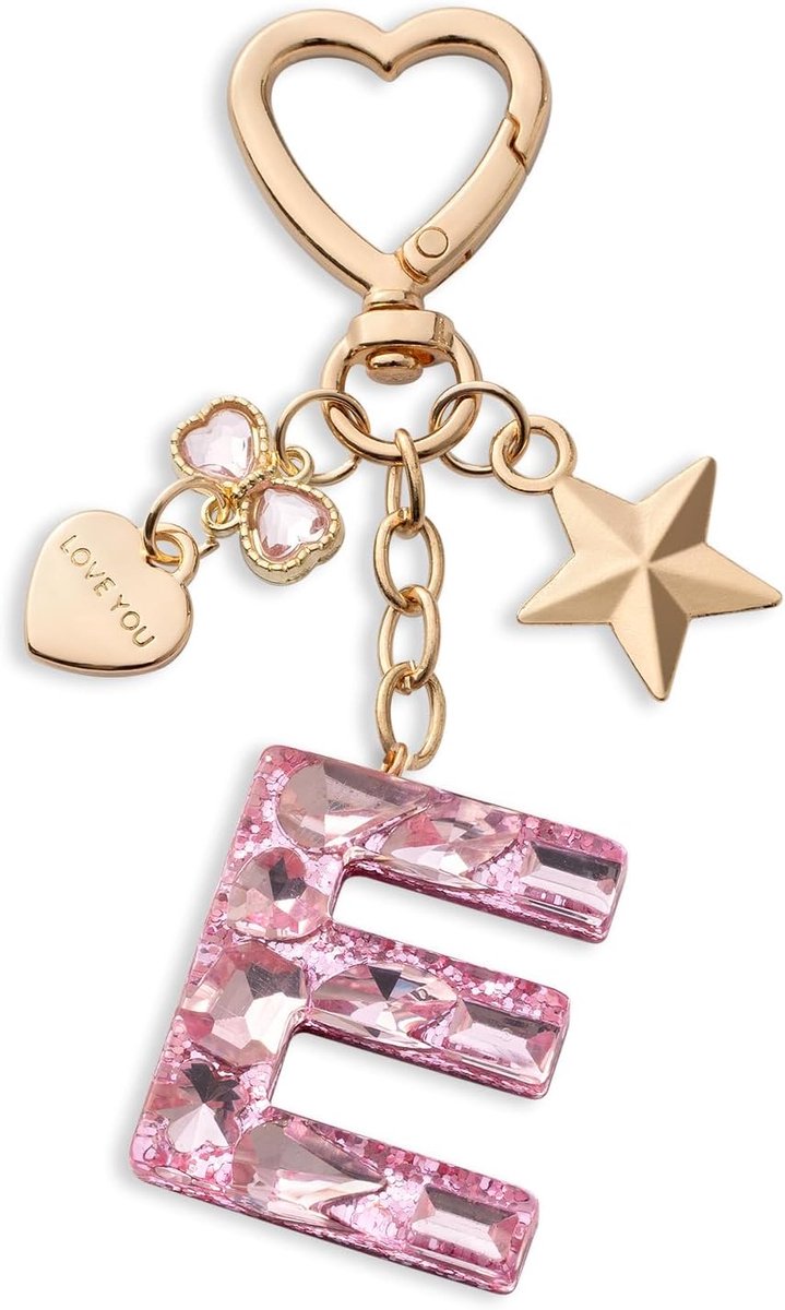 Sleutelhanger letter roze sleutelhanger beginletter met letters voor meisjes vrouwen