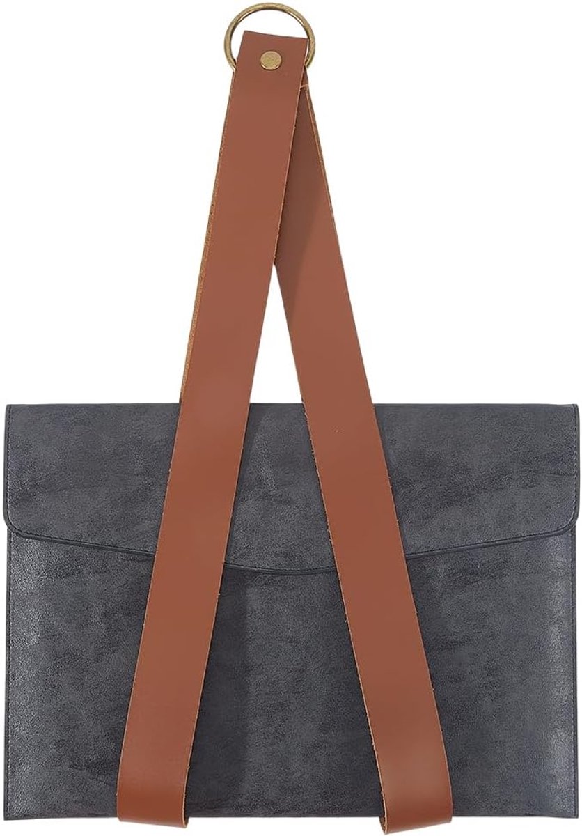 Stijl PU Lederen Tijdschrift Houder Draagbare Display Wandmontage Opslag Organizer Opknoping Rack Bestand Houder Bruin Rustieke Lederen Boek Hanger voor Tijdschriften Kranten Home