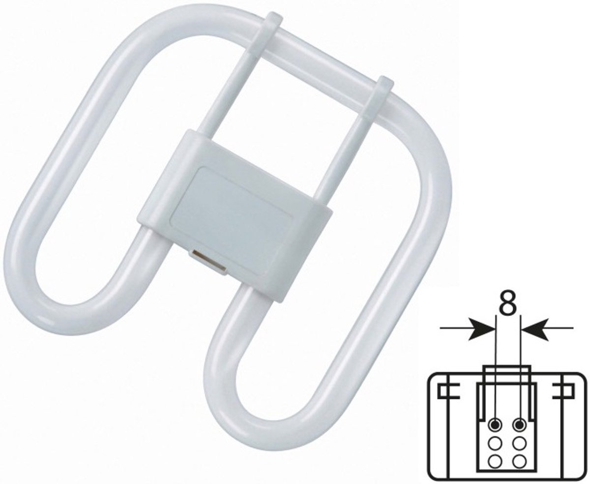 ESLmaxx CFL Square 16W/827/2P | 2-pins GR8 | Vervangt Osram CFL Square 16W/827/2P | GR8 (2 pins) | Extra Warm Wit | 16 watt | 12.000 Branduren