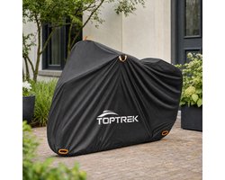 TOPTREK Fietshoes voor 1 Fiets - 210D Beschermhoes - Zwart - Waterafstotend - 200 x 110 x 70 cm - Tot 28 Inch - Met Elastiek, Gespbanden en Slotopeningen