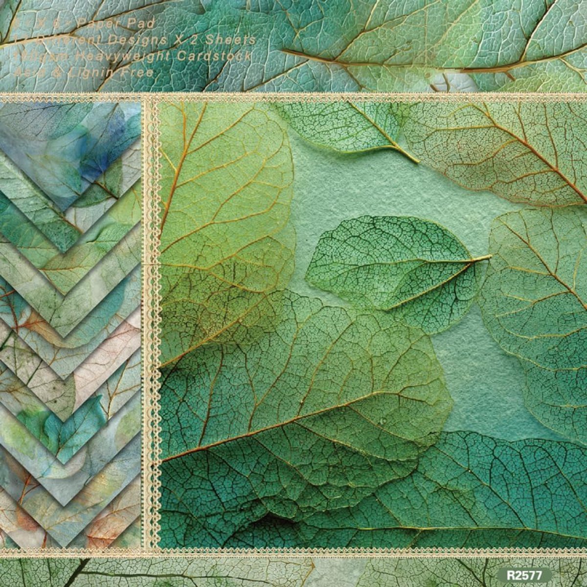 24 vellen scrapbooking-papier met bladpatroon lentedagboek papier 15,2 x 15,24 cm groen bladpatroon enkelzijdig bedrukt vierkante achtergrond voor collageblokken