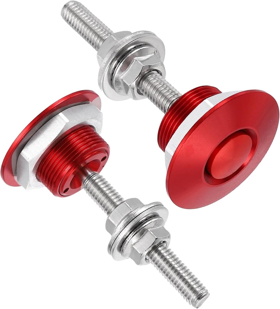 Clips, 2 Stks Universele Aluminium Voertuig Hood Pins Motorkap Bumper Hood Kentekenplaat Knop Motorkap, Rood