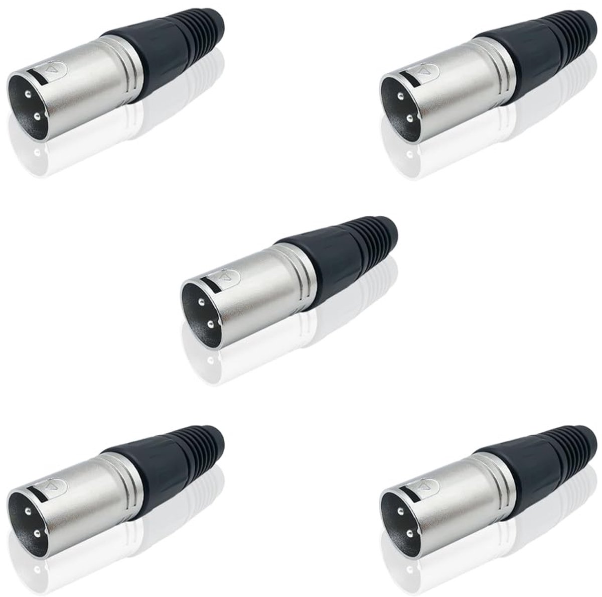 5 stks 3Pin Mannelijke XLR Soldeer Type Microfoon Lijn Plug Connector Mic Audio Socket (5 x XLR Mannelijke Adapter)