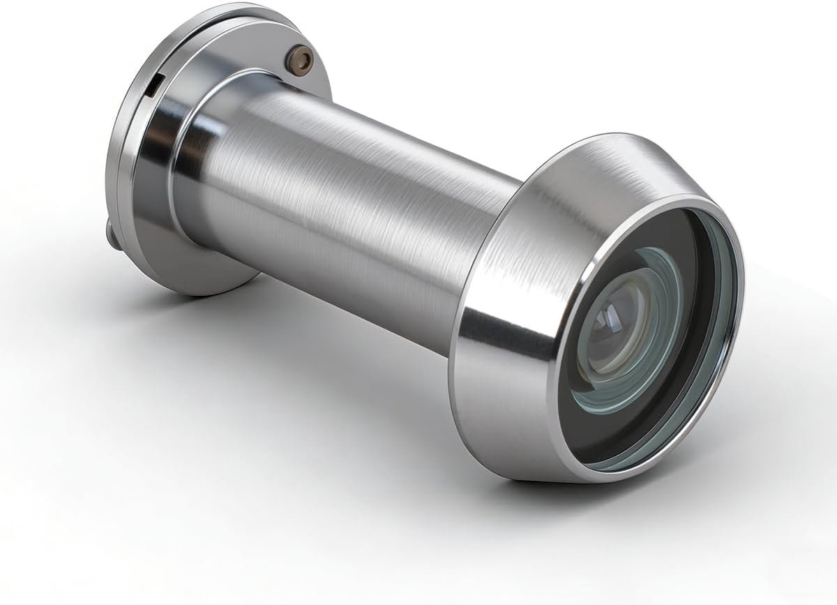 1 stuk UL gecertificeerd,verchroomd 35-60mm(lengte),14mm(buisdiameter),massief messing 200 graden geïntegreerd achterdeksel,brandwerende lens,geschikt voor diverse deuren.