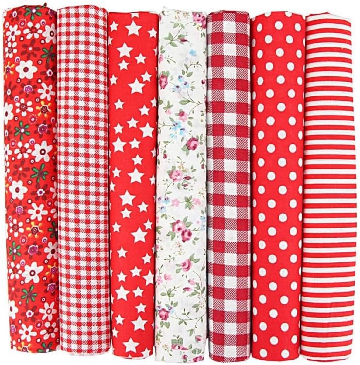 Stof, patchwork, stofpakket, 25 x 25 cm, katoenen doek, doe-het-zelf, handgemaakt, naaien, quilten, stofresten, kleurrijke katoenen stof, set voor naaien, scrapbooking