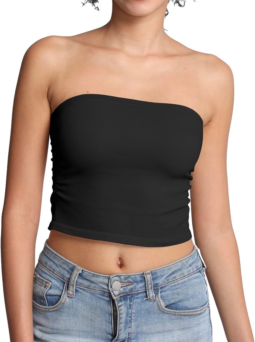 Tops voor Vrouwen Strapless Bandeau Mouwloze Crop Top Basic Backless Zomer Uitgaan Tank Top