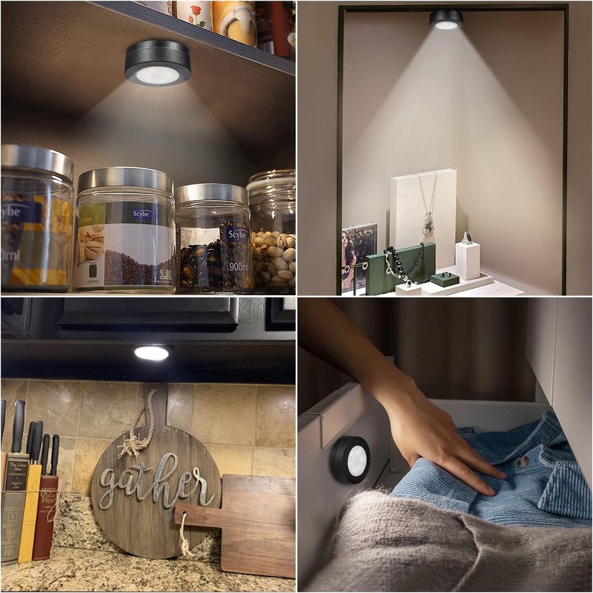 Onderkastverlichting - Wit - Batterij Aangedreven LED Lamp met Afstandsbediening - Dimbaar en Timer Functie voor Keuken en Kasten