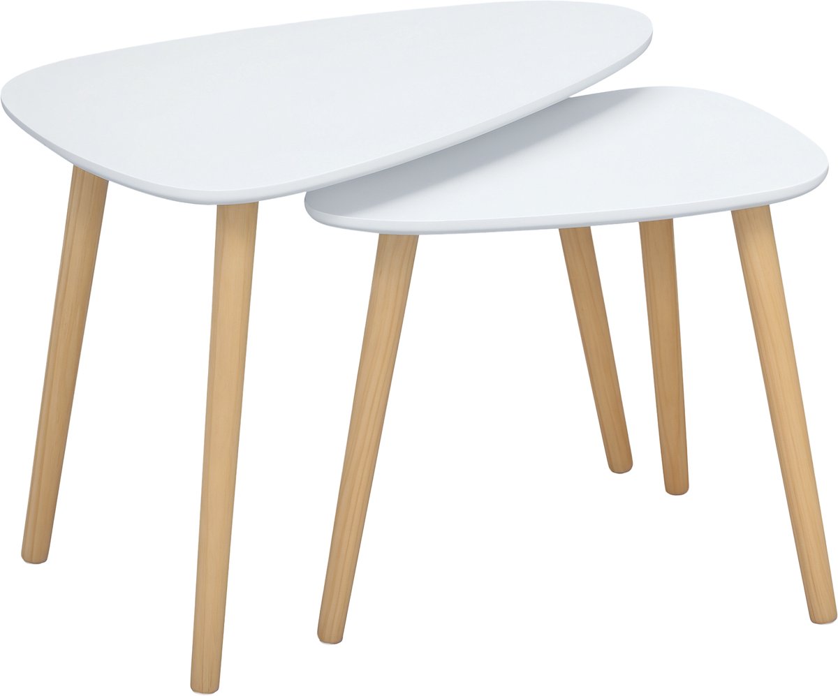 HOMCOM Salontafelset - MDF - 59,5 x 39,5 x 45 cm - Wit