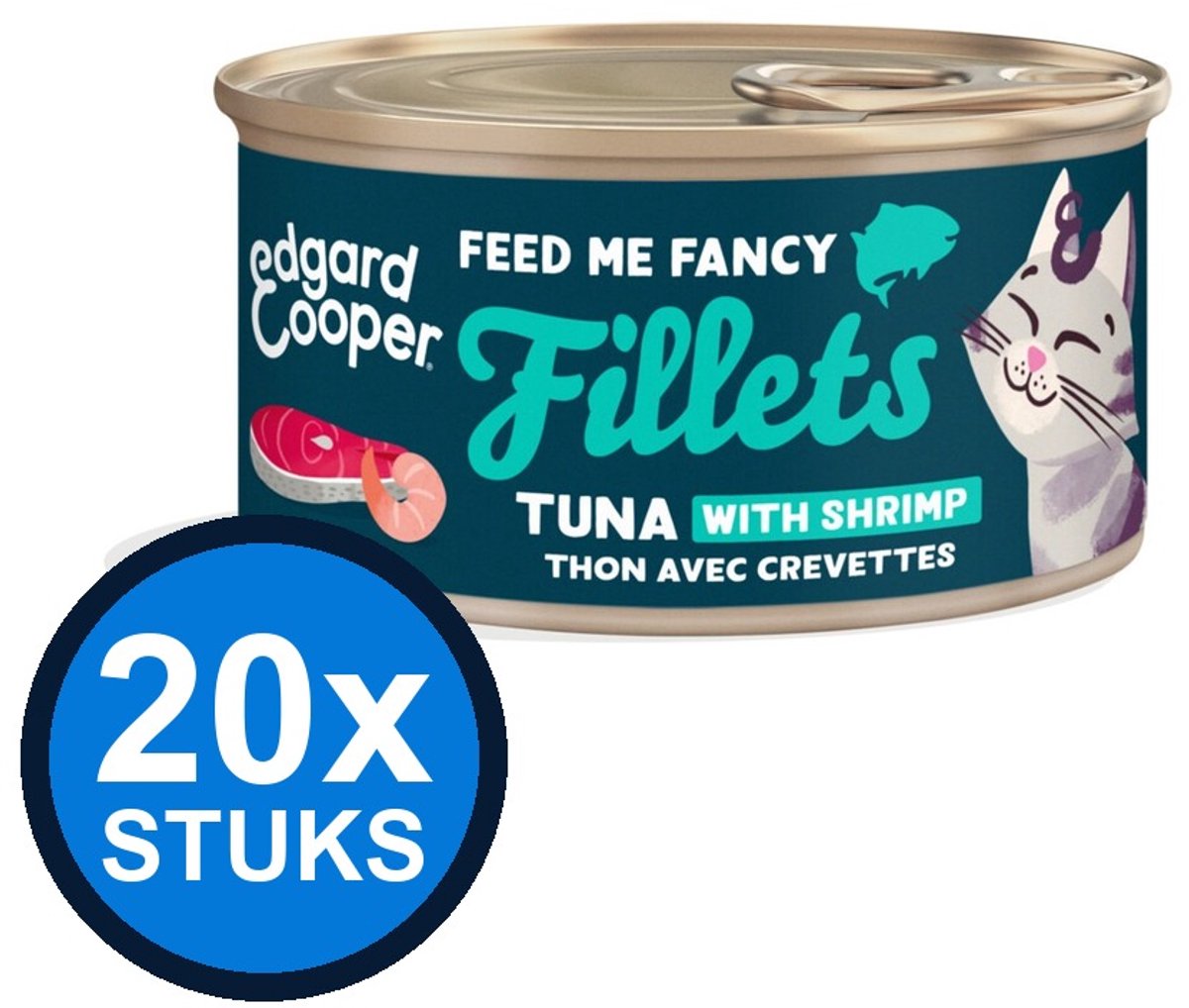Edgard & Cooper Edgard&Cooper kat fillets tonijn&garnaal 70gr
