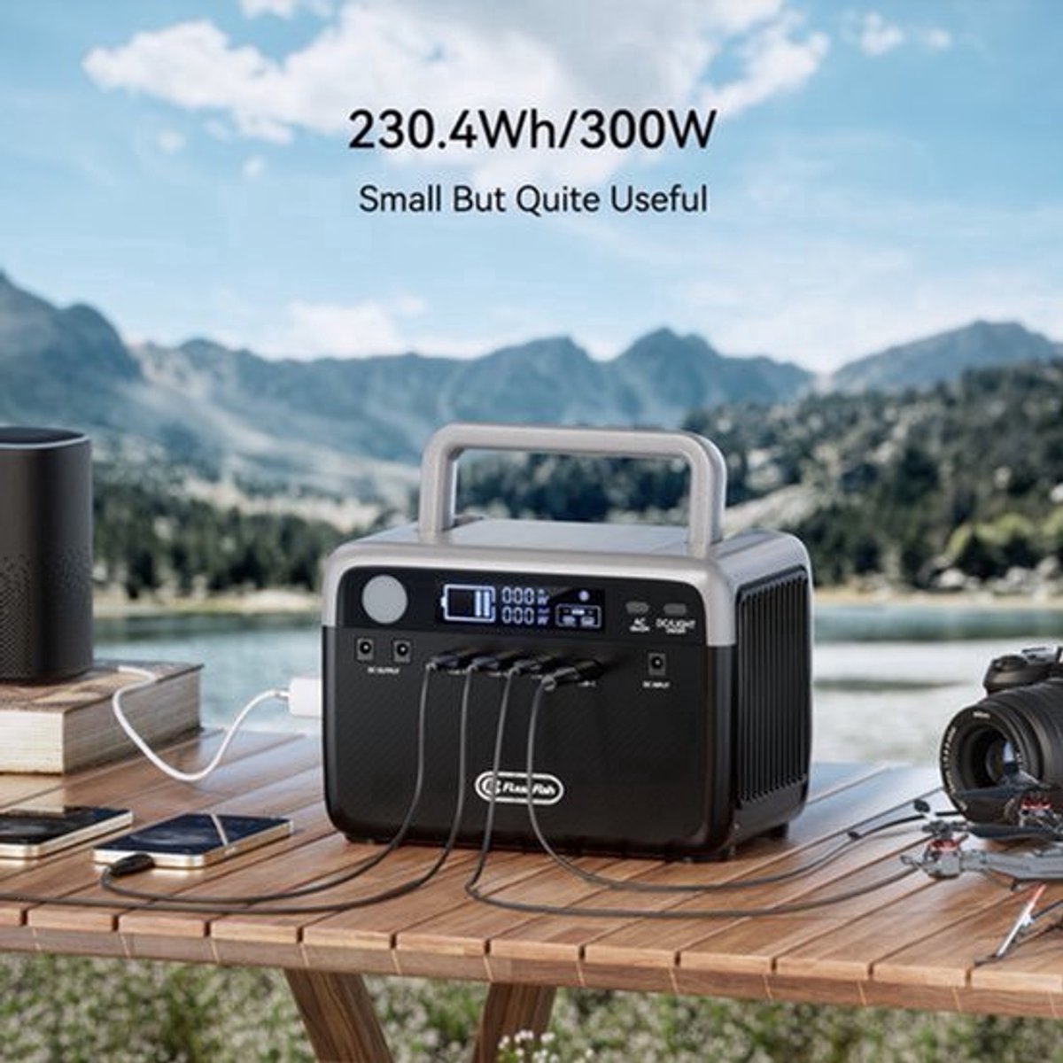 Powerstation – Draagbare Generator – Zonne-Energiecentrale – Accu Powerbank – Noodstroomvoorziening – 230.4wh LIFEPO4 Batterij – 300W Continu Vermogen, 600W Piekvermogen