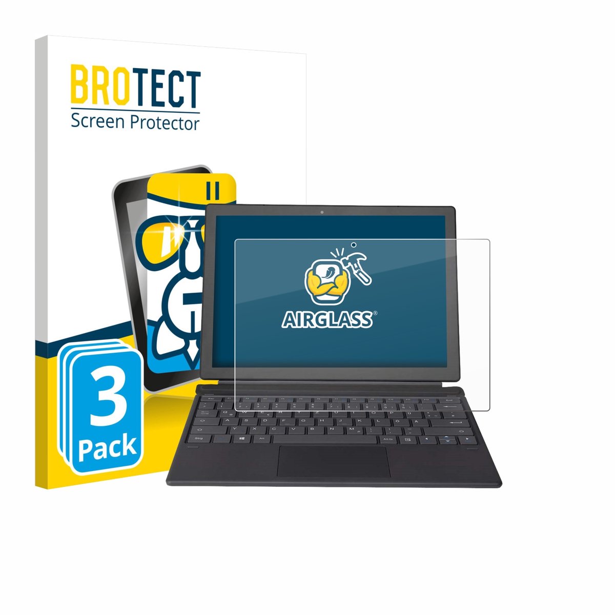 Screenprotector 3 Stuks voor Wortmann Terra Pad 1262 Beschermglas transparant