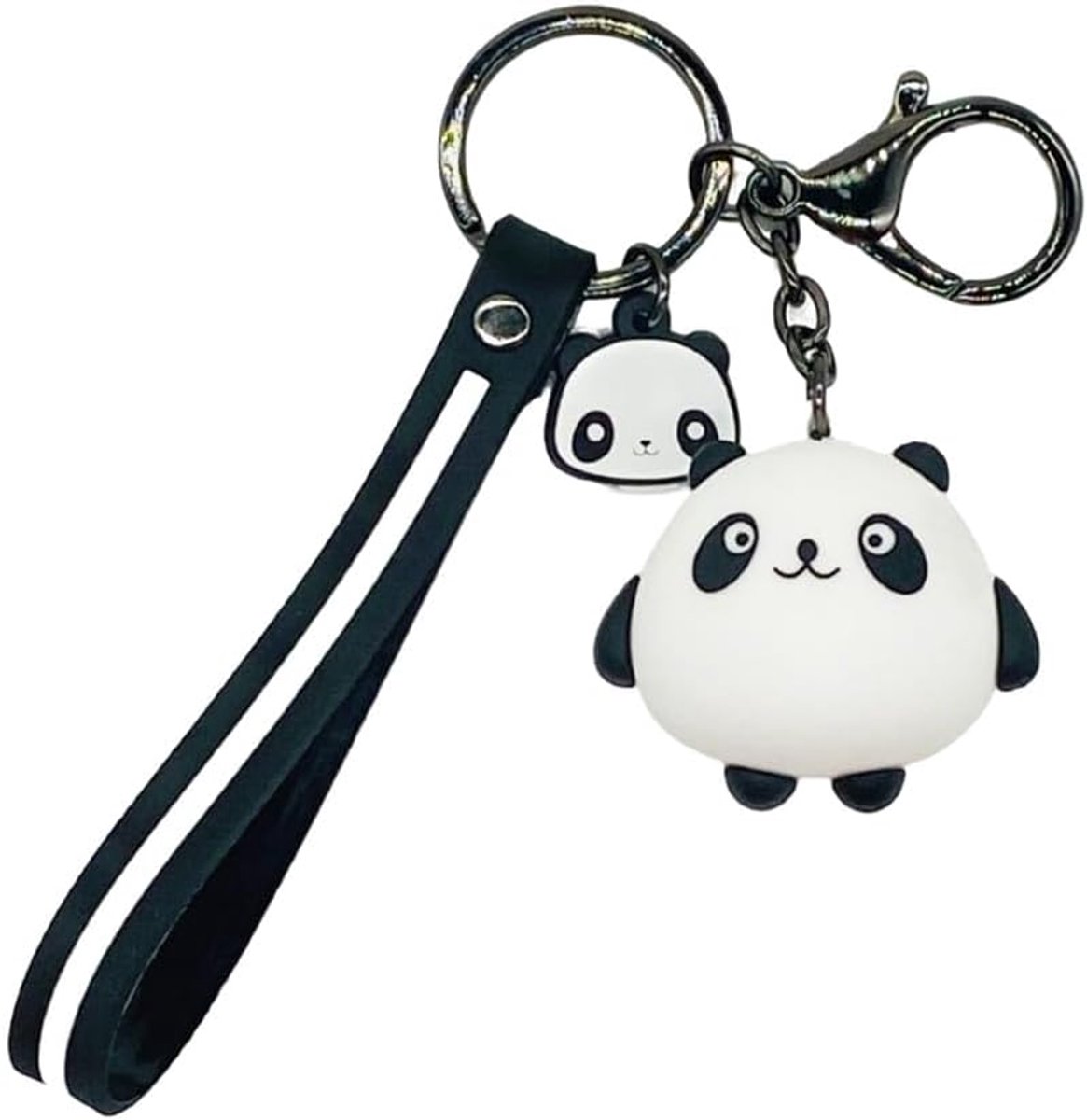 Panda Sleutelhanger, Auto Pop Hanger, Leuke Cartoon Beer Rugzak voor Koppels, Zwart, M