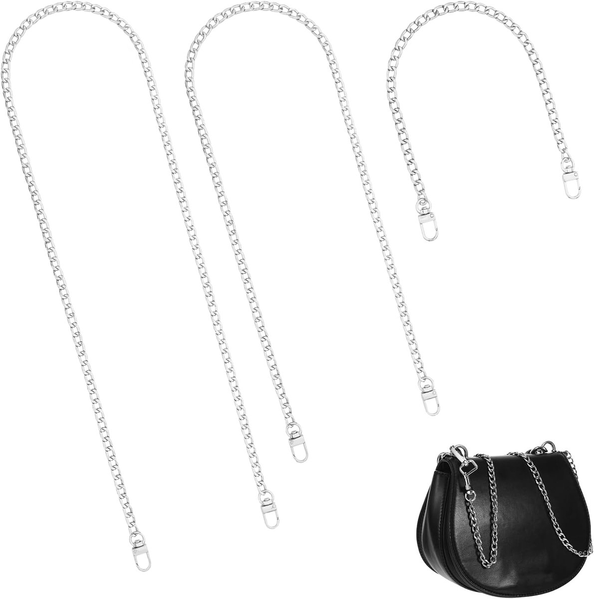 3 stuks 120 cm 40 cm 80 cm zilveren ketting portemonnee ketting tas riem smalle ketting tassenaccessoires draagriem voor tassen dames handtassen schoudertas