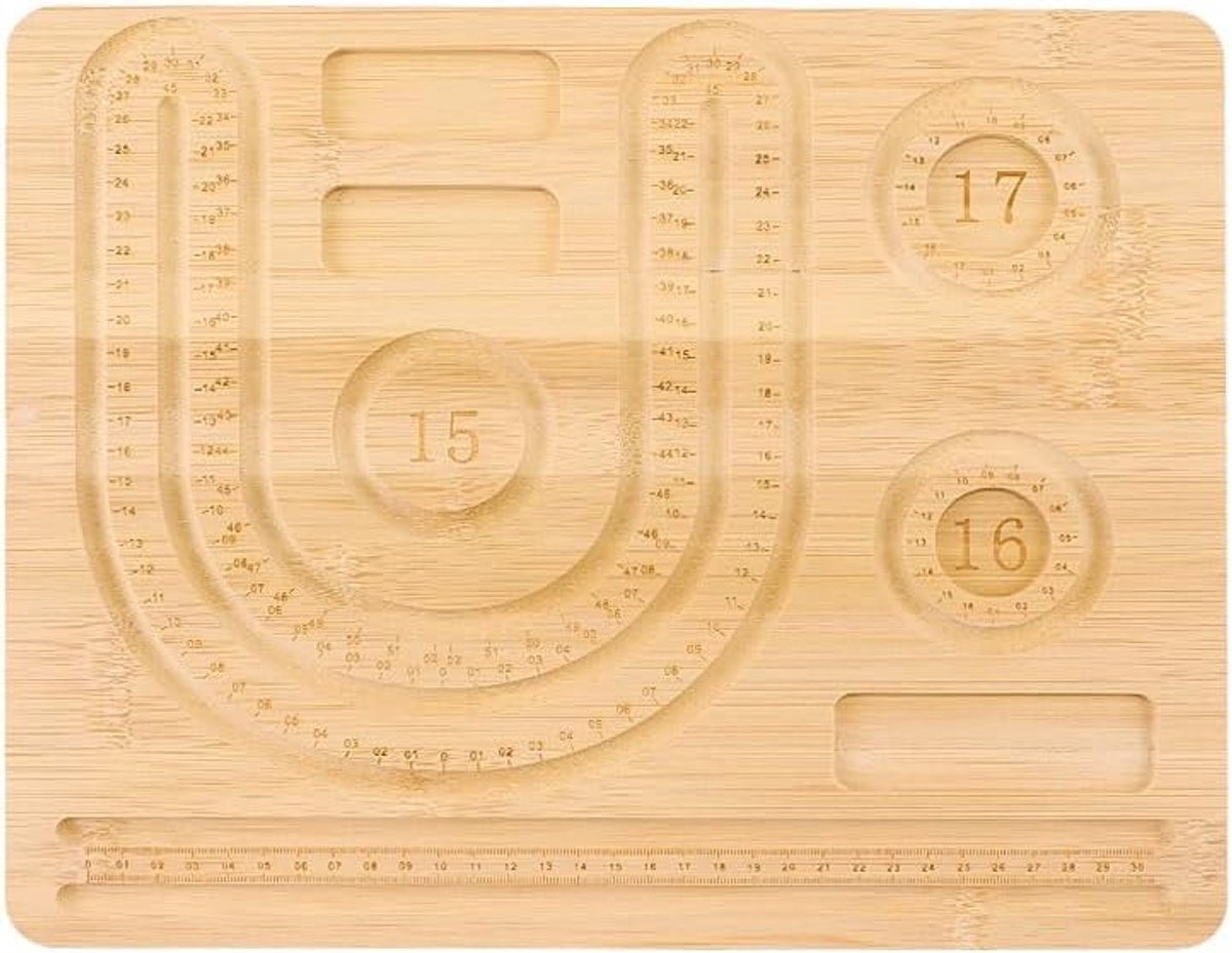 Massief houten kralenbord voor het maken van armbanden en kettingen, sieraden kralen ontwerpgereedschap (34 × 28,5 cm)