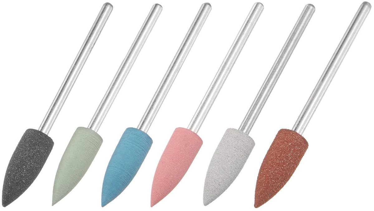 1 set polijstpunt, polijstschijf, 6 mm diameter, siliconen punt, polijstset, slijppunten voor sieraden/botproducten/jadesnijwerk, roteergereedschap