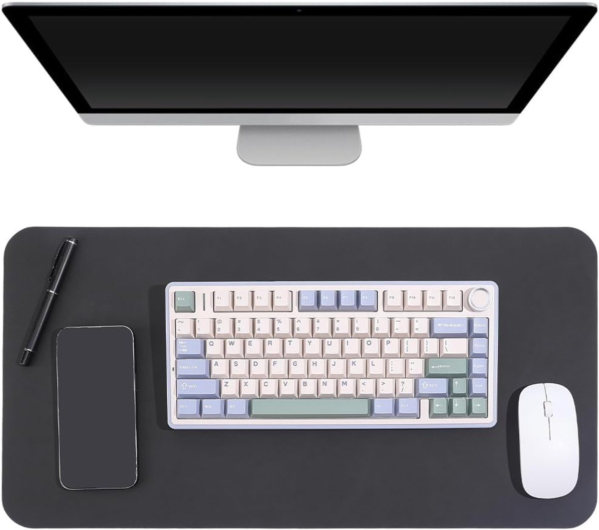 60 x 30 cm Crazy Horse computermuismat, bureauonderlegger, grote waterdichte PU-lederen bureaumuismat, beschermhoes, antislip, leer, kantoor, laptop, bureauonderlegger voor kantoor en