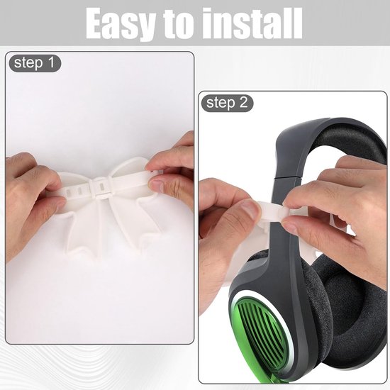 2st Witte Strikjes als Oordopjesversiering, Schattige Strikjes als Oordopjesversiering Speels Accessoire een Perfect Cadeau voor Vrouwelijke Gamers en Streamers — afbeelding 4