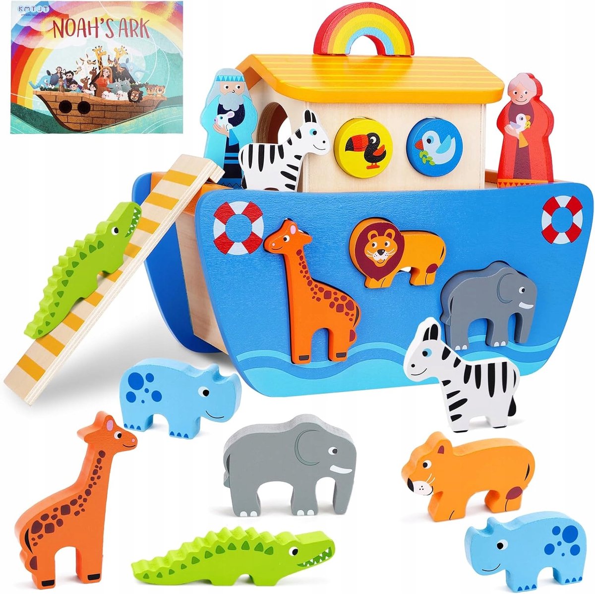 Houten Ark van Noach Puzzel met Dieren - Educatief Montessori Speelgoed