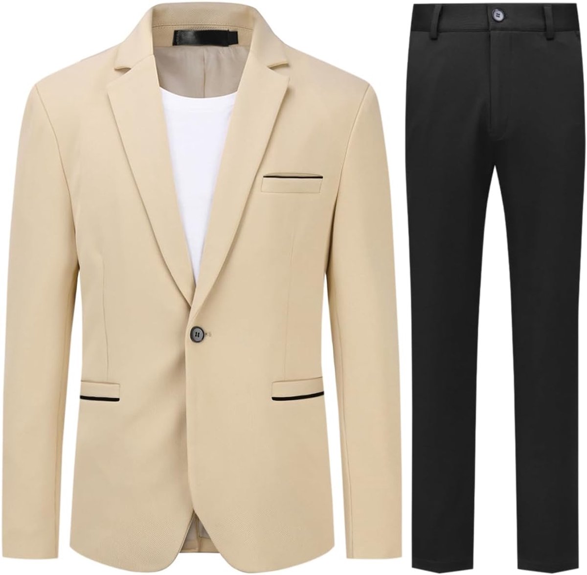 Modern herenpak met 1 knoop, smokings, bruiloftspak, colbert, 2-delig