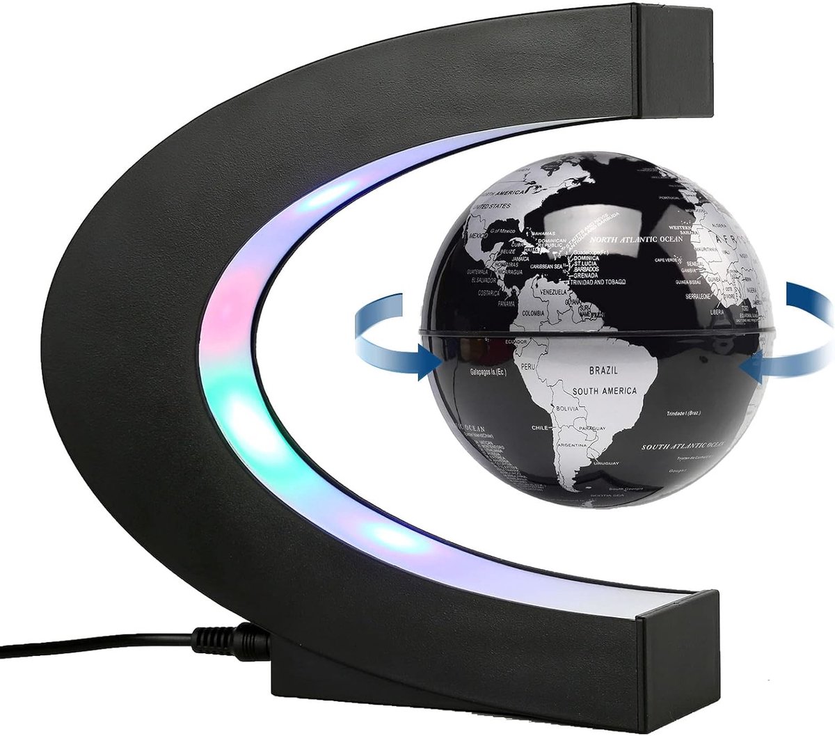 Levitatie Drijvende Globe met LED Licht Anti Zwaartekracht Zwevende Wereldkaart Kantoor Thuis Slaapkamer Bureau Gadget Decor Uniek Verjaardagscadeau voor Mannen Kids HUsband Boss