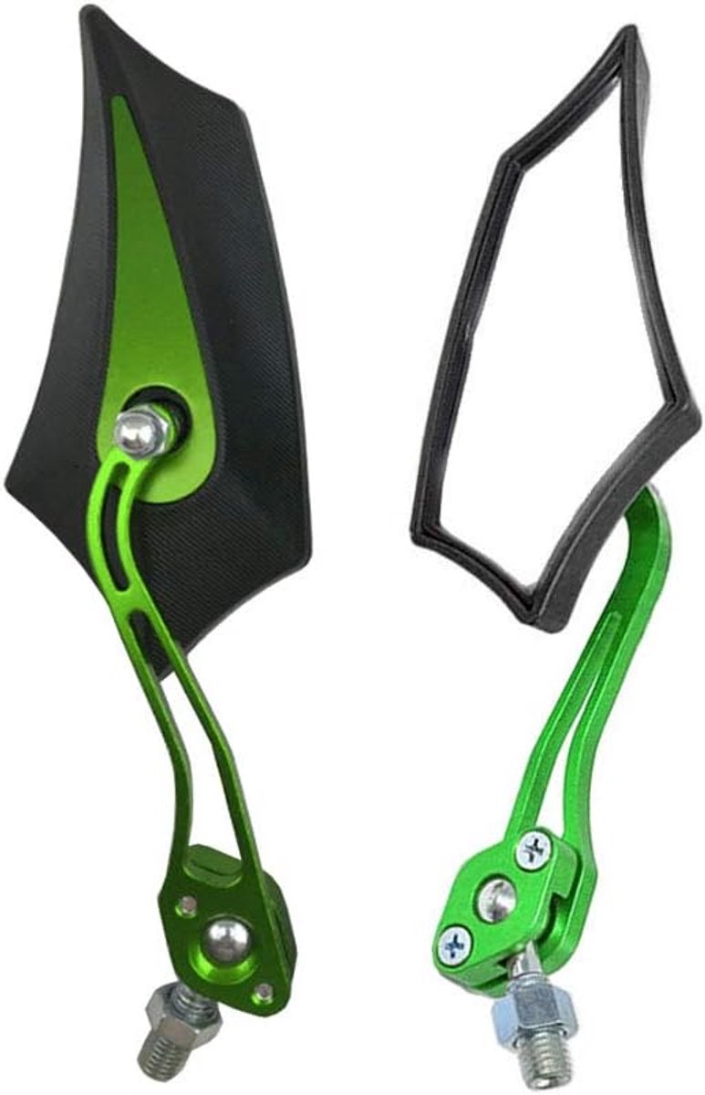 2 Stuks Motorfietsspiegels Universele Motorfiets Achteruitkijkspiegel Stuurspiegels Motorfiets Achteraanzicht Spiegel Zijspiegel Motorspiegel Scooter 8mm/10mm Groen