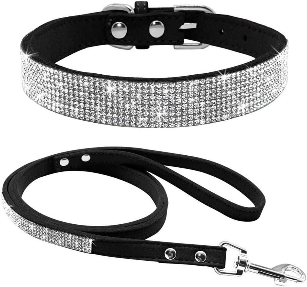 Strass Hondenhalsband Riemen, Kristallen Diamant Hondenhalsband, Halsband Harnas voor Kleine en Middelgrote Honden | oppervlaktevezelmateriaal, waterdiamanten, kleine en middelgrote afmetingen