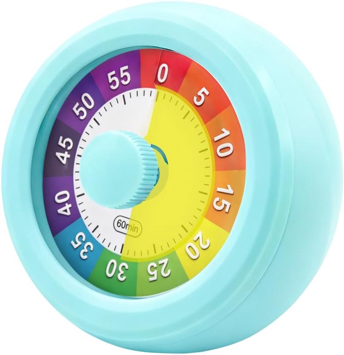 Timer voor kinderen, 60 minuten aftellen korte tijdwekker visueel, tijdmanagementtool ter bevordering van ADHD en autisme, eerste schooldag en voor de kleuterschool, keuken
