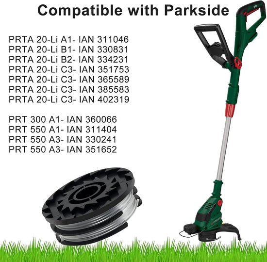 Spoelen voor LIDL Parkside, nylondraad vervangende spoel voor LIDL Parkside Trimmer grastrimmer PRT 550 A1, PRT 550 A2, PRT 550 A3, PRT 550 A5, PRTA 20-Li B2, PRTA 20-Li C3 (6 — afbeelding 4