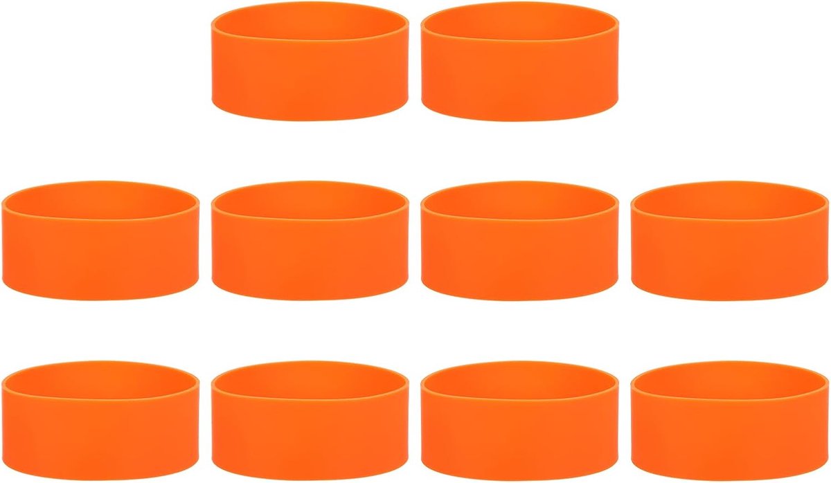 10 stuks siliconen elastiekjes, antislip, 10 stuks, 11 cm, platte elastische elastieken voor boeken, vallen, kunst, cadeaupapier, kabelbinders, oranje
