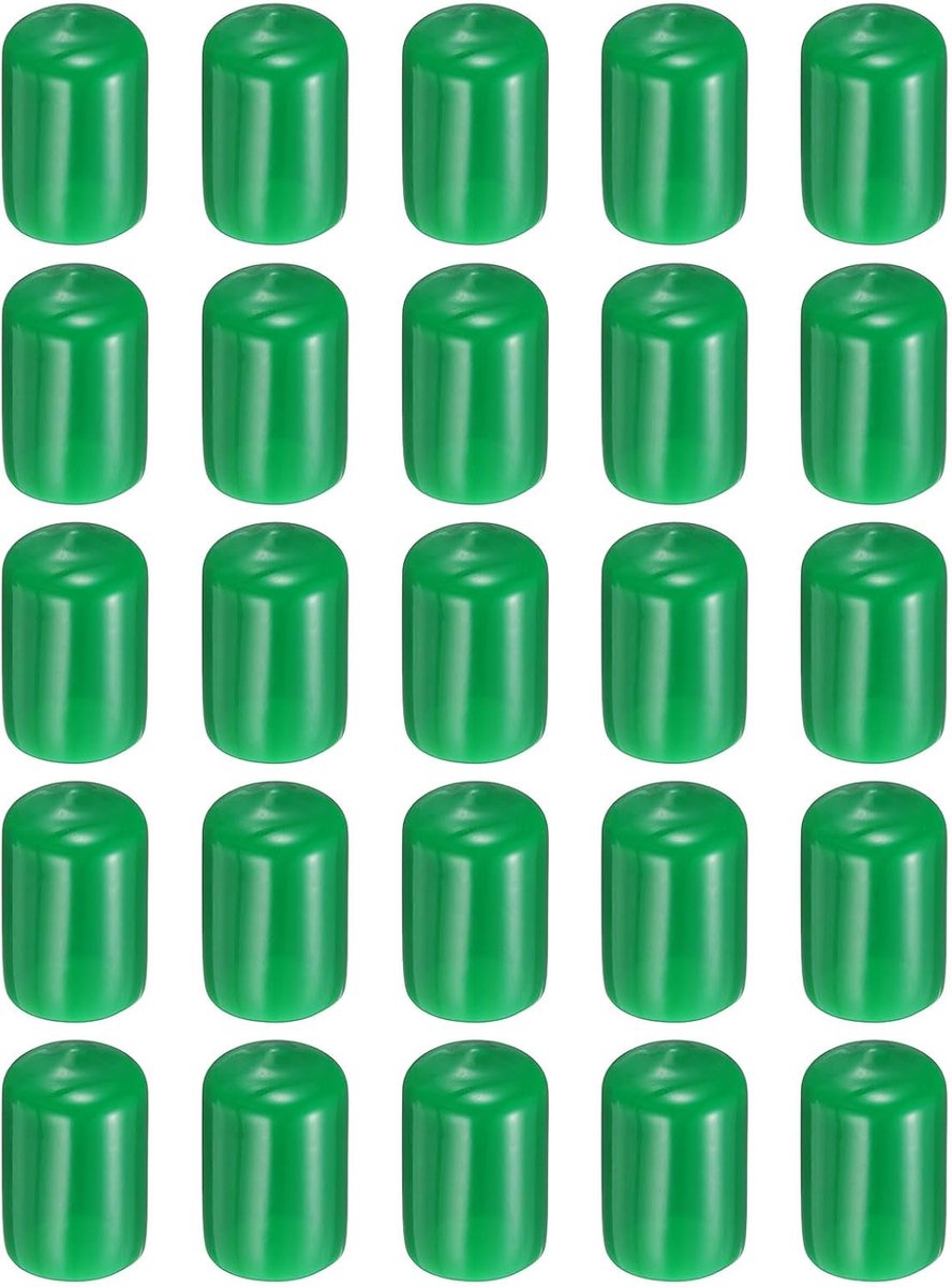 50 stuks ronde rubberen doppen 17 mm ID bouthoezen vinyl doppen zacht rubber netbescherming voor metalen buizen staven bouten, lichtgroen