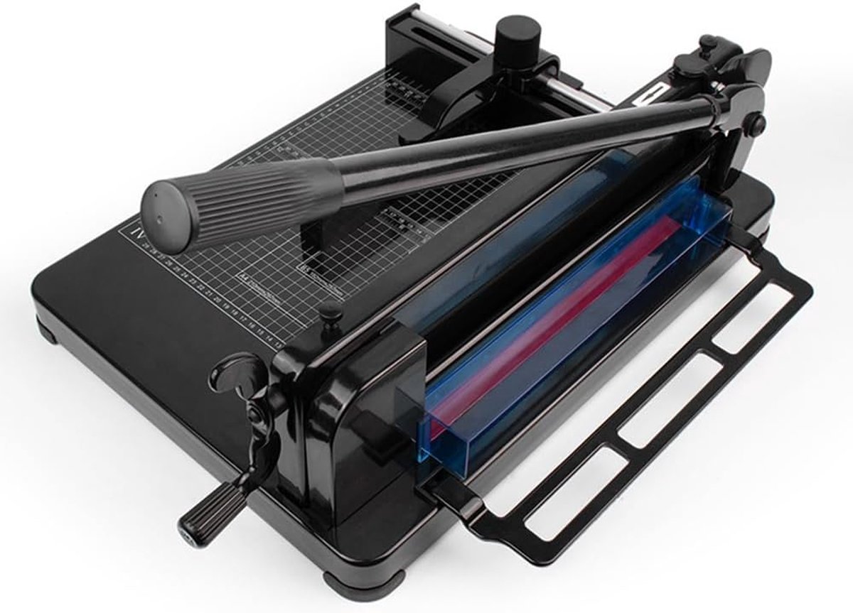 Guillotine Professionele stapelsnijder A4 - papiersnijder - 400 vellen - heavy duty stapelsnijder met dubbele veiligheidsbescherming voor het snijden van papier - leer - pvc - vliesstoffen