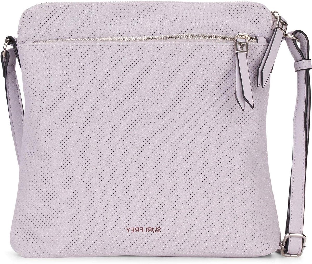 Schoudertas Crossover - Tas Dames - Dagelijks Gebruik - Zachte Polyurethaan - 27 x 27.5 x 5 cm - Lichtpaars