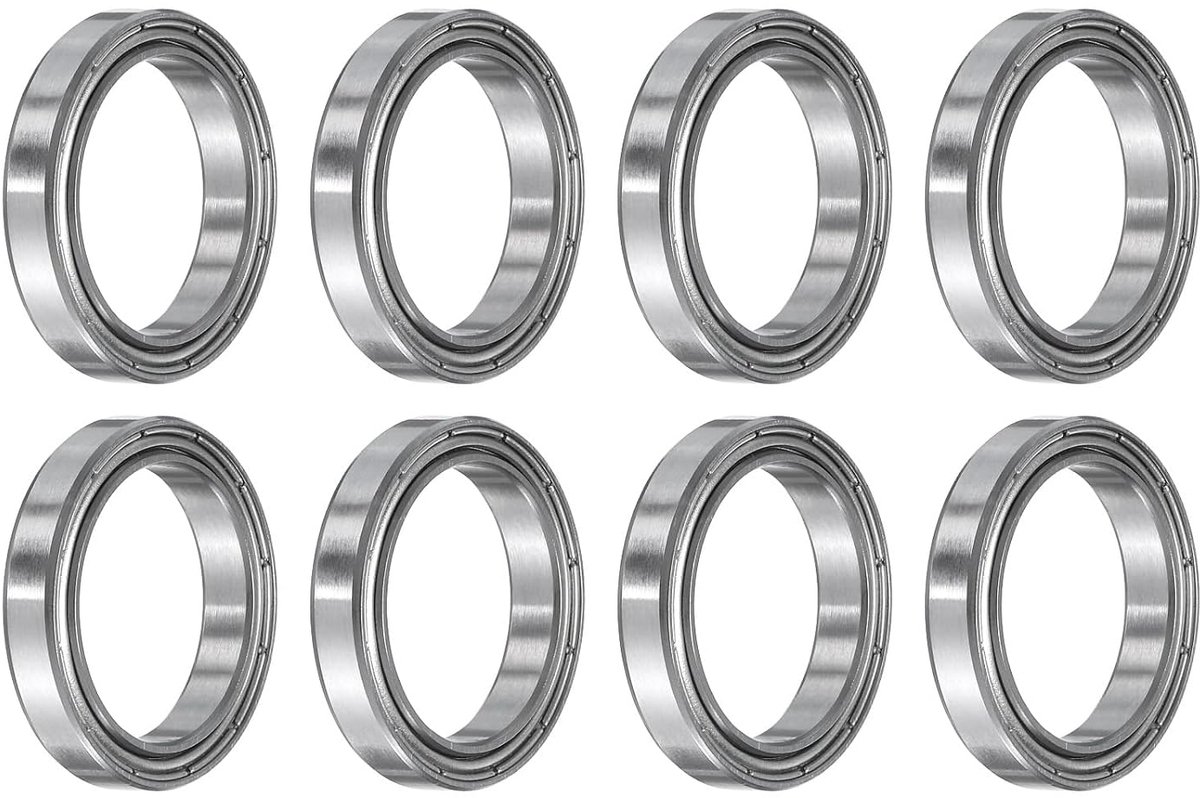 Lagers, chroomstaal Z2, dubbel metalen afgeschermd lagers 17 mm x 23 mm x 4 mm