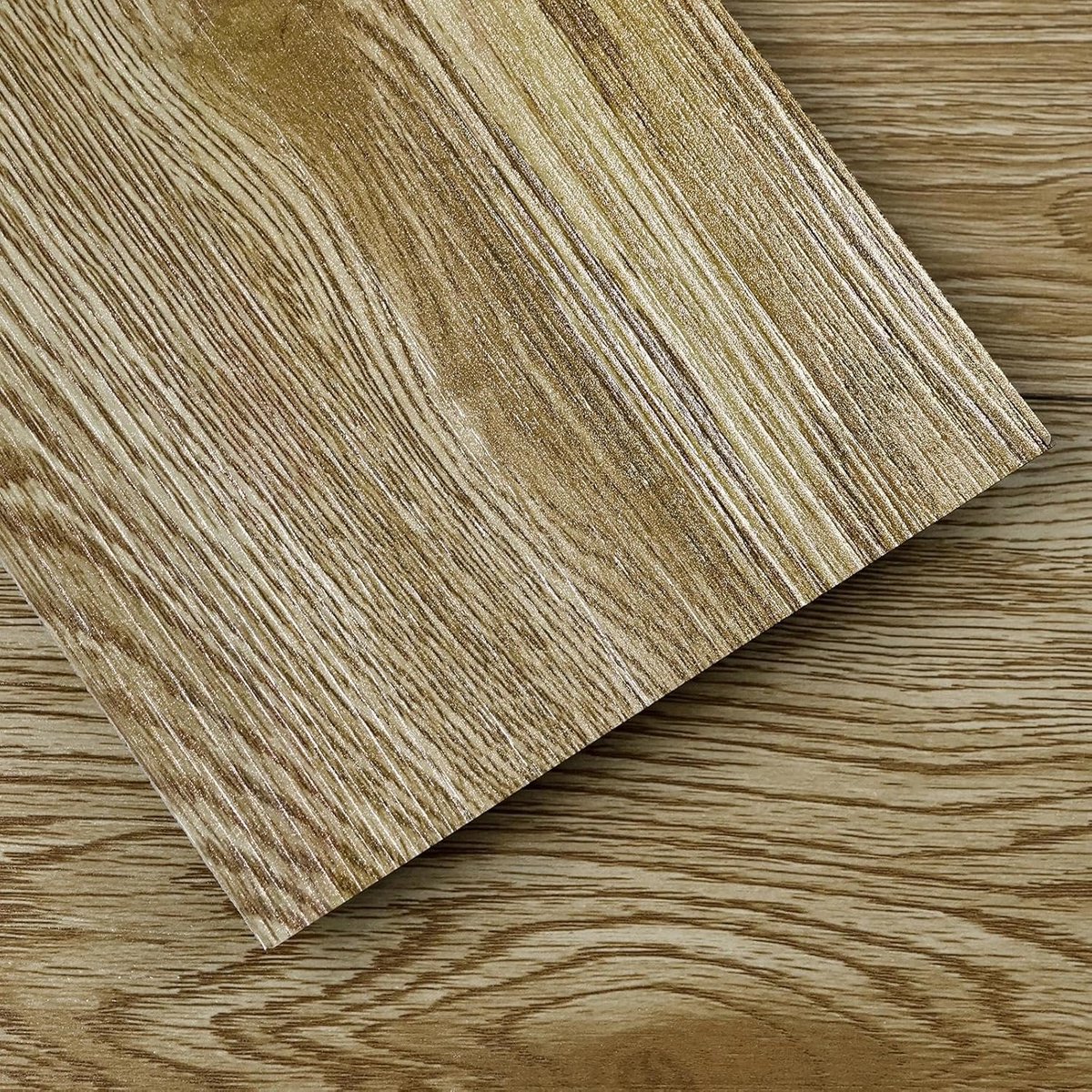 12 stuks lichte eikenhoutkleur, vinylvloertegels, zelfklevende houten vloertegels, verwijderen en opplakken, vloertegels, 1,67 m², woonkamer, badkamer, keuken, slaapkamer, werkkamer