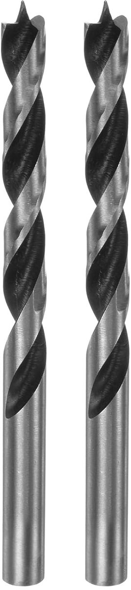 Brad Point 2 boren 8 mm (20/64 inch) diameter rechte schacht ronde schacht metrische vleespunt 3,1 inch diepe boring spiraalboor voor timmerhout kunststof rubber