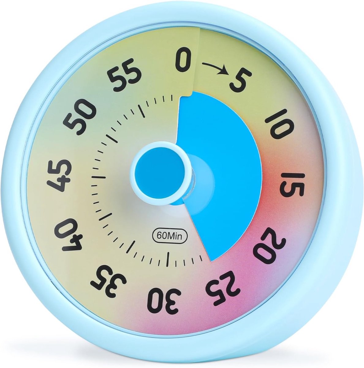 Visuele Countdown Timer, 60 Minuten Visuele Timer voor Kinderen, Bureautimer voor Volwassenen, Keukentimer met Silent Operation, Afteltimer voor Klaslokaal Kantoor Keuken, Regenboog