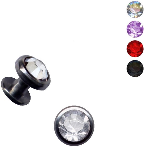 Dermal-Anchor Titan G23 Titanium Grade 23 Dermal-Anchor Implantaat Micro-Dermal Surface piercing G 23 Titanium Grade 23 Strass-Stone Zirconia Kristal (Opzetstuk 5mm, Helder (wit, Transparant)) — afbeelding 2