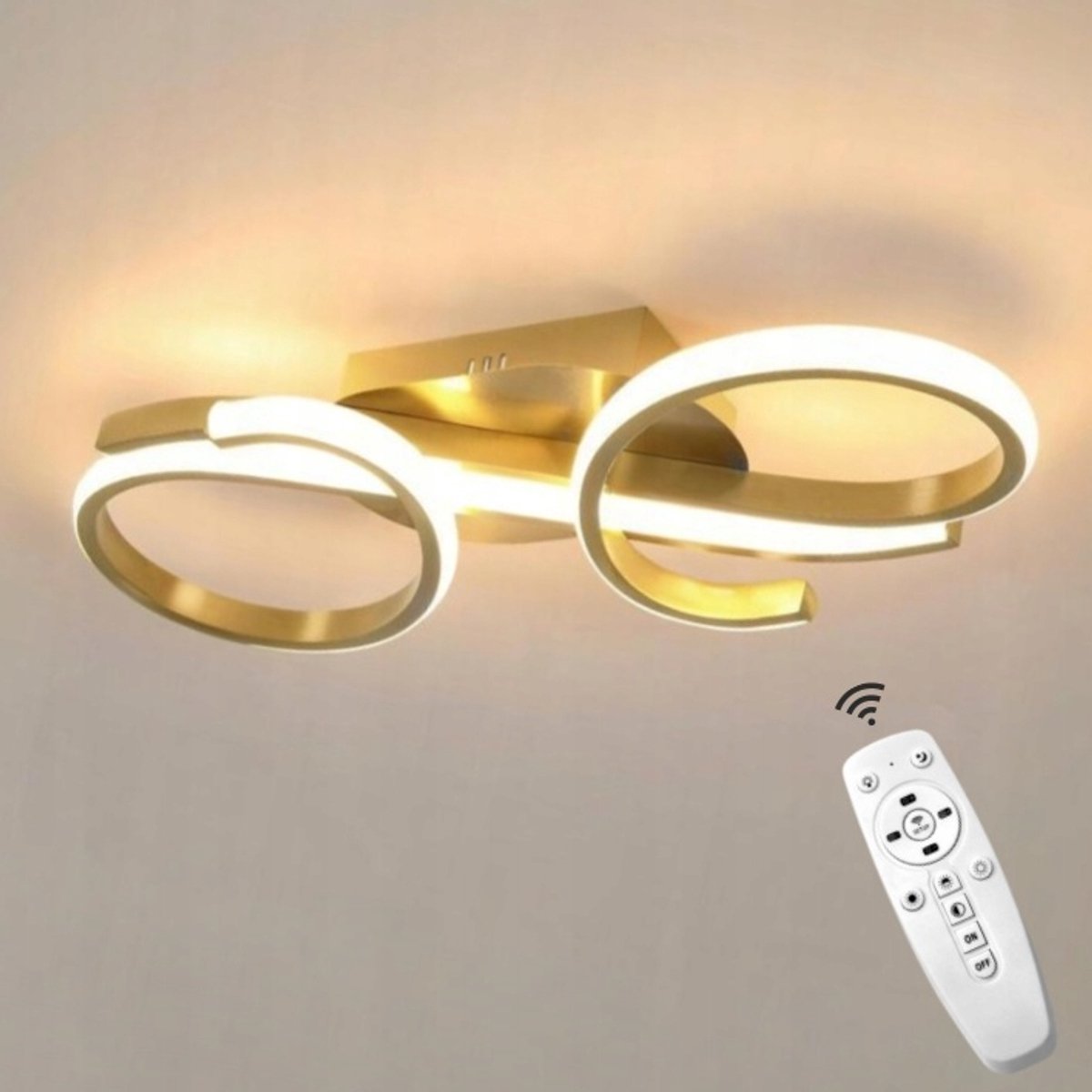 Moderne Plafondlamp LED Goud 36W Dimbaar Kleurtemperatuur Instelbaar
