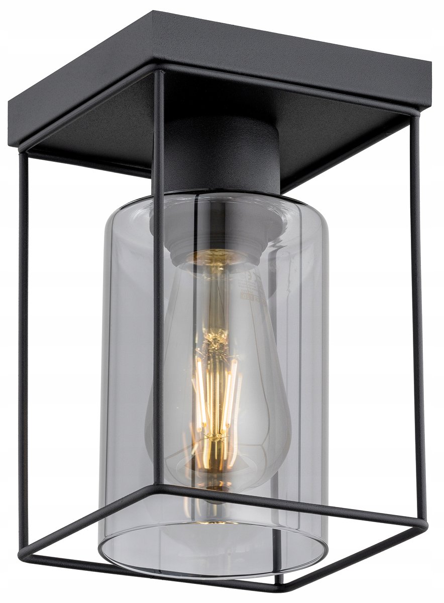 Retro Kooi Plafondlamp Edison LED - Zwart Metaal